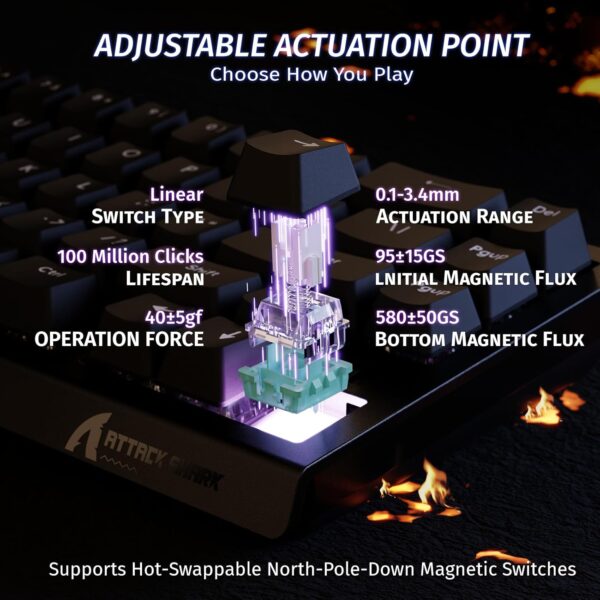 ATTACK SHARK X68 HE Rapid Trigger Keyboard Magnetic Switch - Image 3